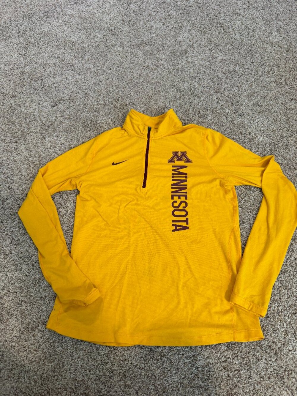 Gold Nike University of Minnesota Quarter Zip